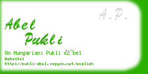 abel pukli business card